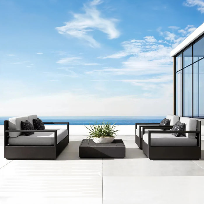 Luxury Patio Furniture Marbella Aluminum Outdoor Sofa Set With Armchair